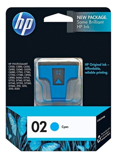 [829160902241] Cartucho Hp 02 Cian C8771WL