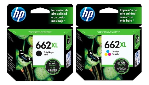 [COMBOHP662XL] Combo Hp 662xl Original Negro + Color