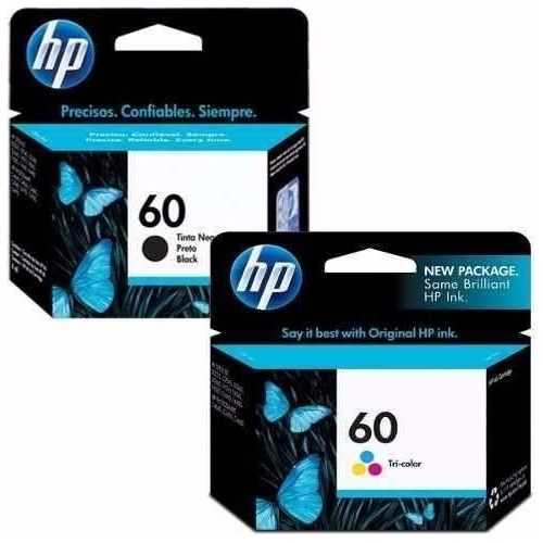 [COMBOHP60] Combo Cartucho Hp 60 Original Negro + Color