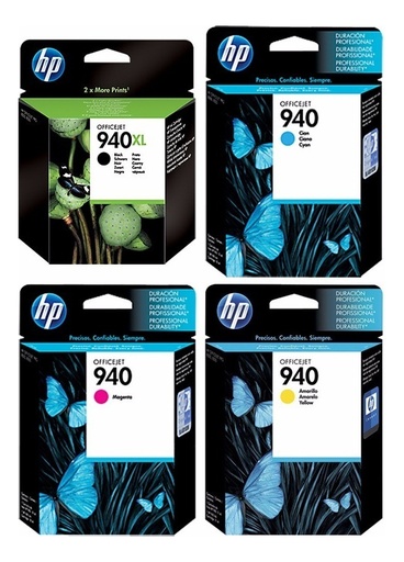 [COMBOHP940XL940] Combo Hp 940XL Negro + 940 Colores Original