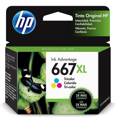 [193015522473] Cartucho Hp 667XL Color Original 3YM80AL