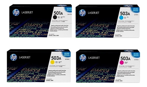 [COMBOHP501A] Combo Toner Hp 501A Negro + 502A Colores Original