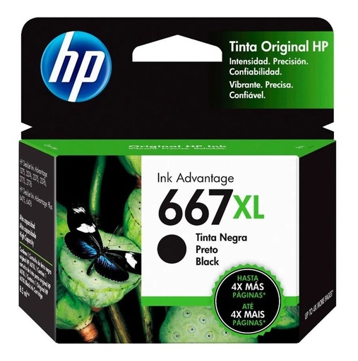 [193015522497] Cartucho Hp 667XL Negro Original 3YM81AL