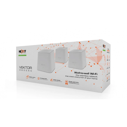 [798302056091] Router NEXXT Vektor 3600 AC 6 Puertos Wireless AC 1200 Mbps mesh pack 3