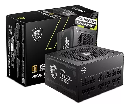 [4711377084253] Fuente MSI MAG A850GL PCIE5 850W (ATX 3.1/PCIe 5.1 READY) 80 PLUS GOLD