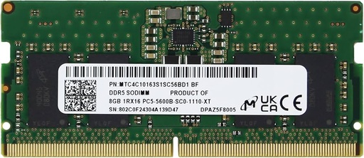 [RAM8GBMICRON] Memoria RAM Micron 8GB DDR5-5600 SODIMM OEM