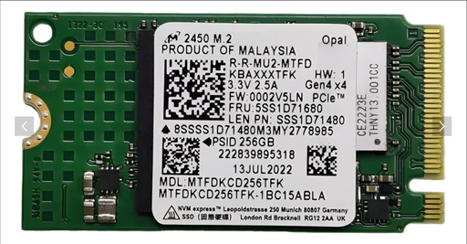 [MICRON256GBOEM] Disco M2 MICRON 256GB OEM CORTO