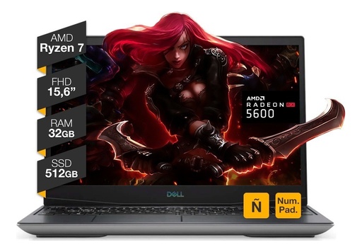 [884116376392/24/512gb] NOTEBOOK DELL INSPIRON G5 24gb RAM 512gb SSD AMD RYZEN 7 4800H  (copia)