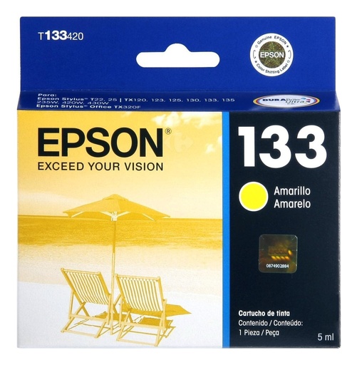 [010343876965] Cartucho Epson 133 Amarillo T133 Original