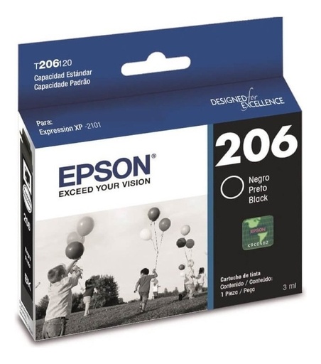 [010343947887] Cartucho Epson 206 Negro Original XP-2101 (7887)